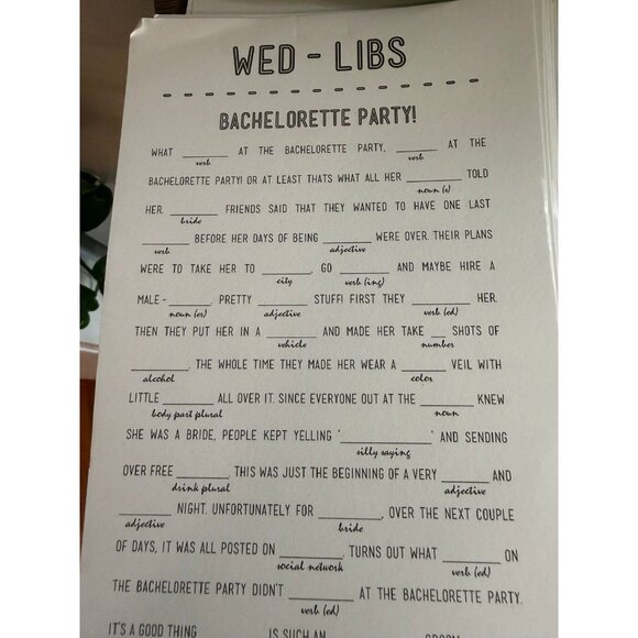 WED-LIBS & words of wisdom’s Wedding papers - Picture 3 of 6